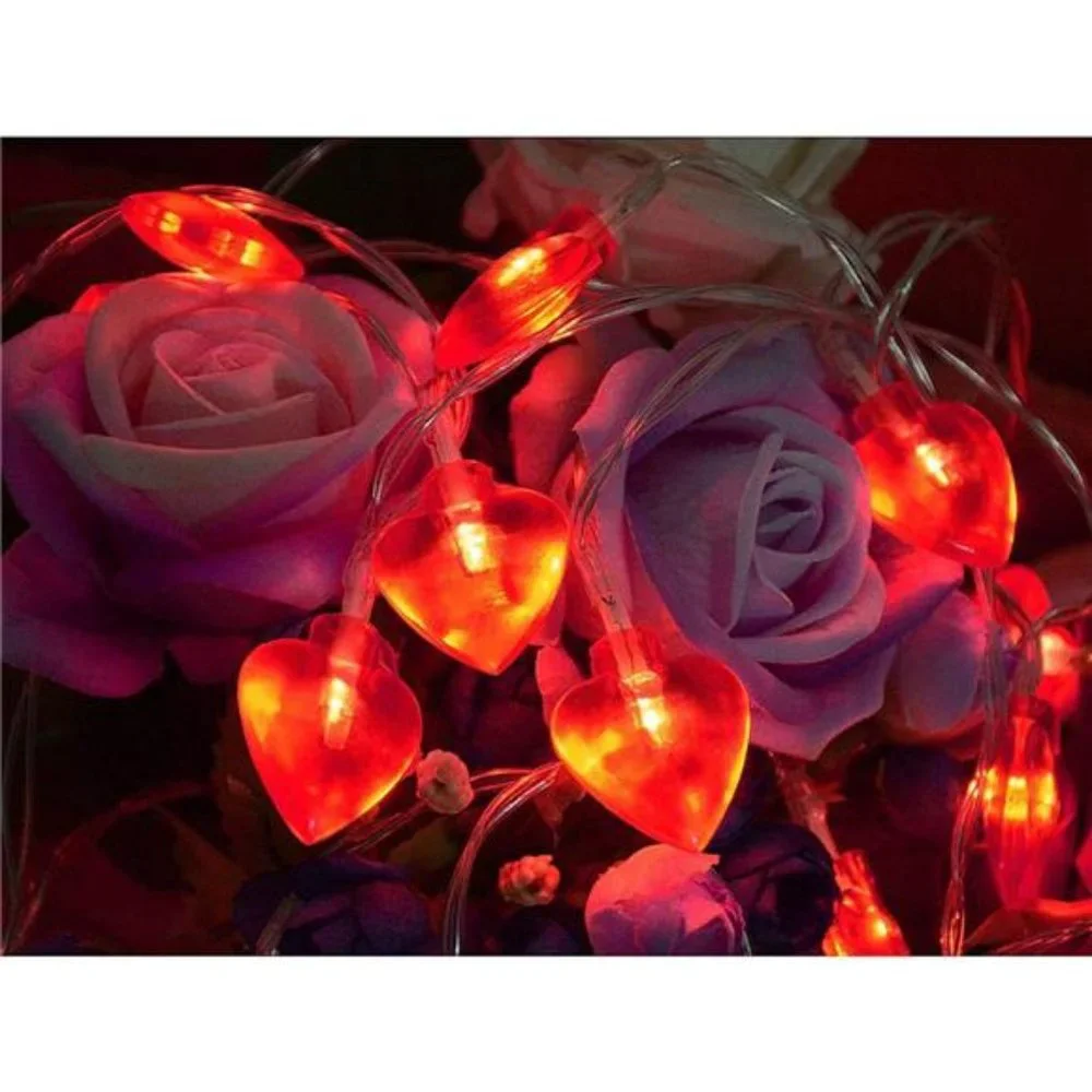 25ft 50LED  Heart Shaped Lights String for Valentines Day Decorations